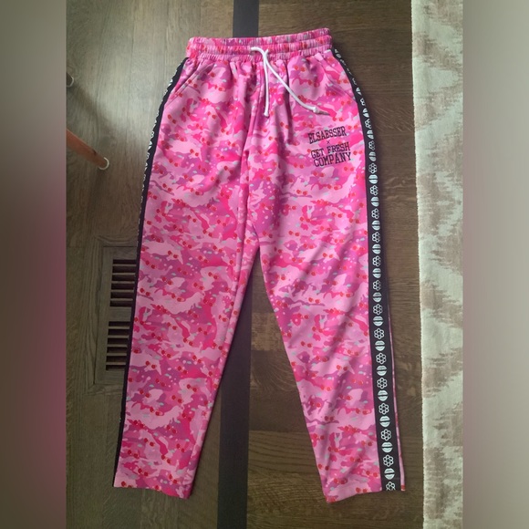 HAYLEY ELSAESSER X GET FRESH COMPANY Pink Cherry Track pants Women’s Size Medium - Picture 14 of 14